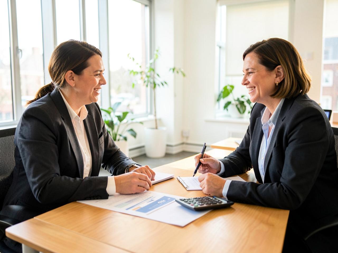 Debt advisor reviewing an IVA plan with a client